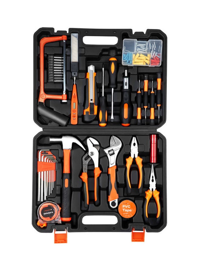LAWAZIM 100-Piece Heavy Duty Tool Set With Multi Pocket Bag Multicolour 16inch  - Image 4