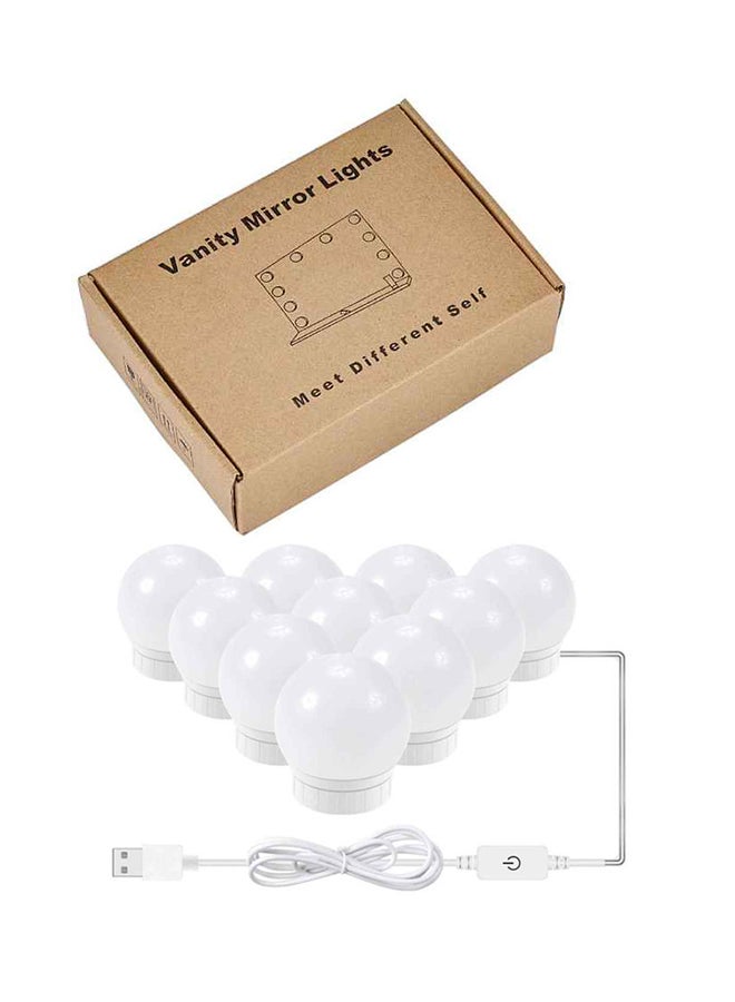 Beauenty 10 LED Bulbs Vanity Mirror Lights White 7x17cm - Image 1