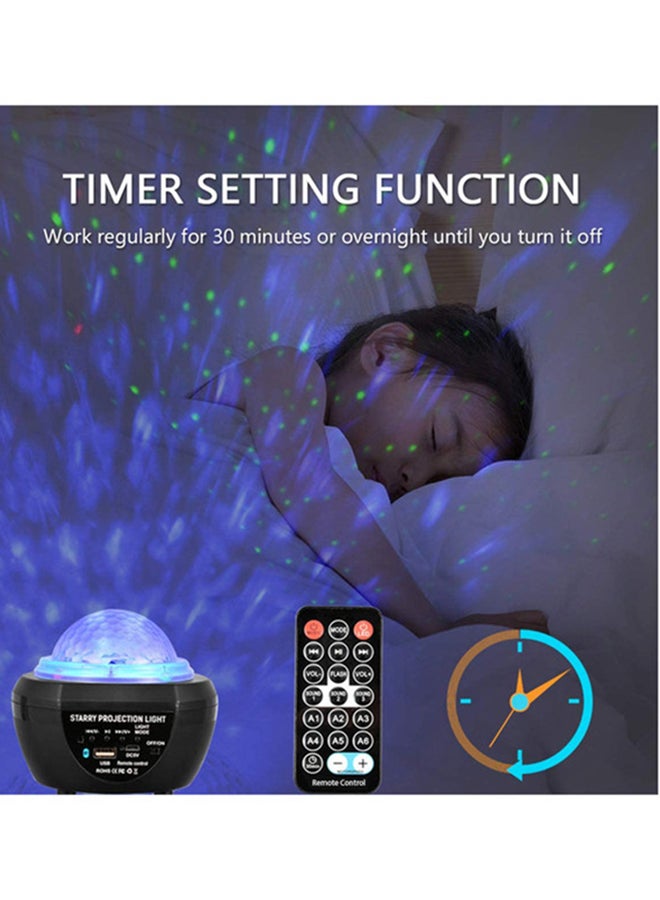 2-In-1 Star Light Projector Led Night Light with Remote Control Black/Blue 17x17x13.5cm  - Image 3