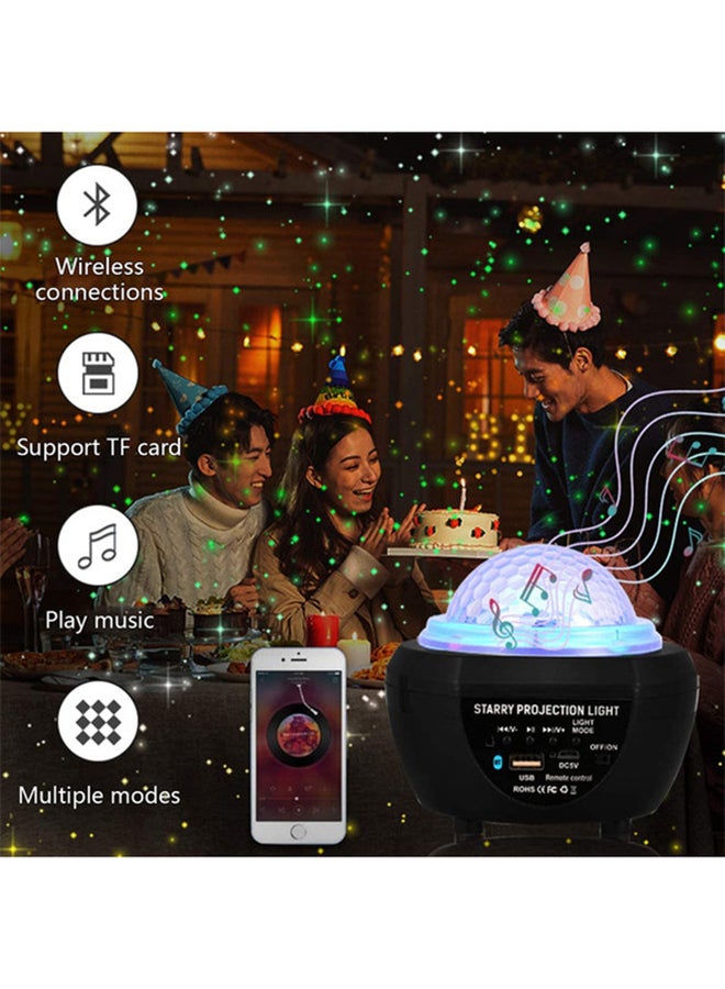 Generic - 2 in 1 Starry Projector w/LED Nebula Cloud with Remote Control& Built-in Music Player Ocean Wave Star Black - Image 1