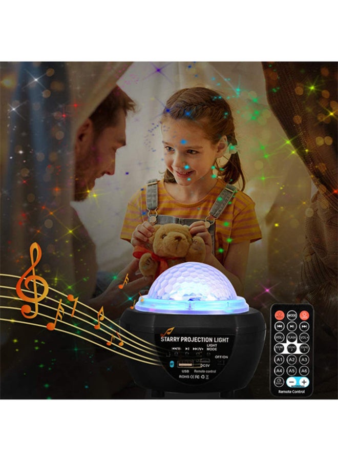 Generic - 2 in 1 Starry Projector w/LED Nebula Cloud with Remote Control& Built-in Music Player Ocean Wave Star Black - Image 1