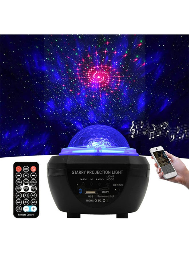 EzzySo - 2-In-1 Star Projector LED Night Light With Remote Control Black/Blue - Image 1