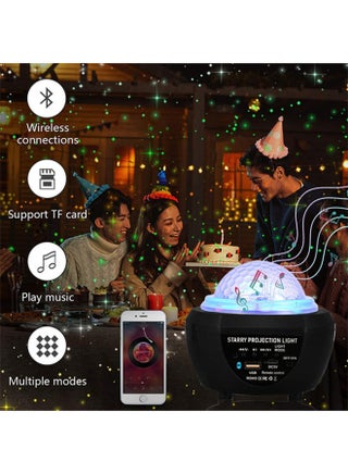 2-In-1 Star Projector LED Night Light With Remote Control Black/Blue - view 5