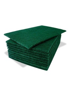 10-Piece Heavy Duty Scouring Pad Green