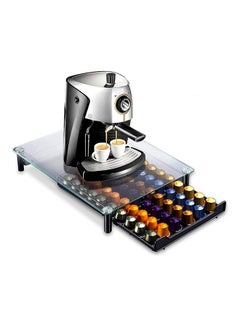 Generic Tempered Glass Coffee Pod Holder Storage Drawer Compatible with Nespresso Original Line And Hold 60 Pots Black/Clear 40 x 30 x 6.5cm  - Image 2