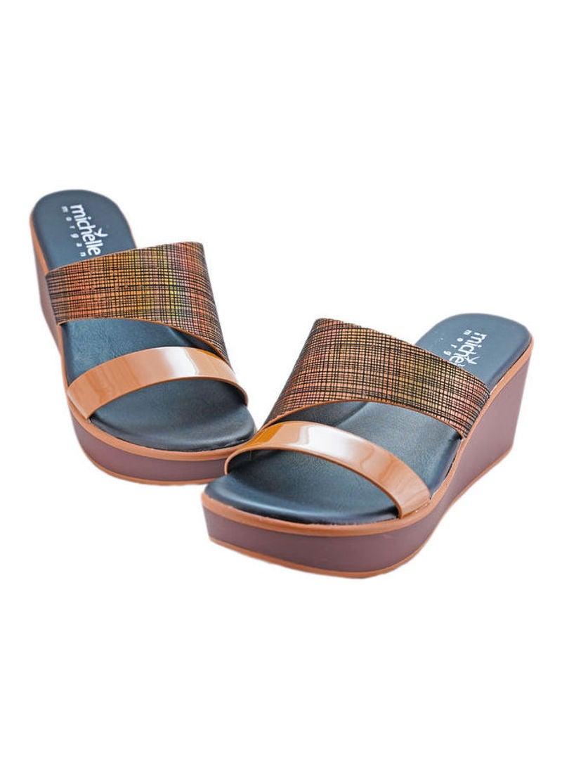 Michelle Morgan - Stylish Slip On Wedge Sandals Multicolour - Image 1