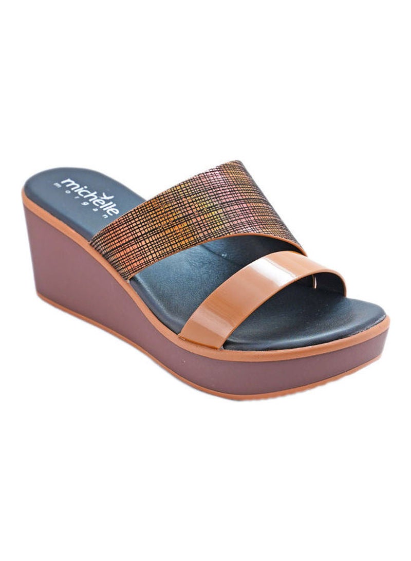 Michelle Morgan - Stylish Slip On Wedge Sandals Multicolour - Image 1