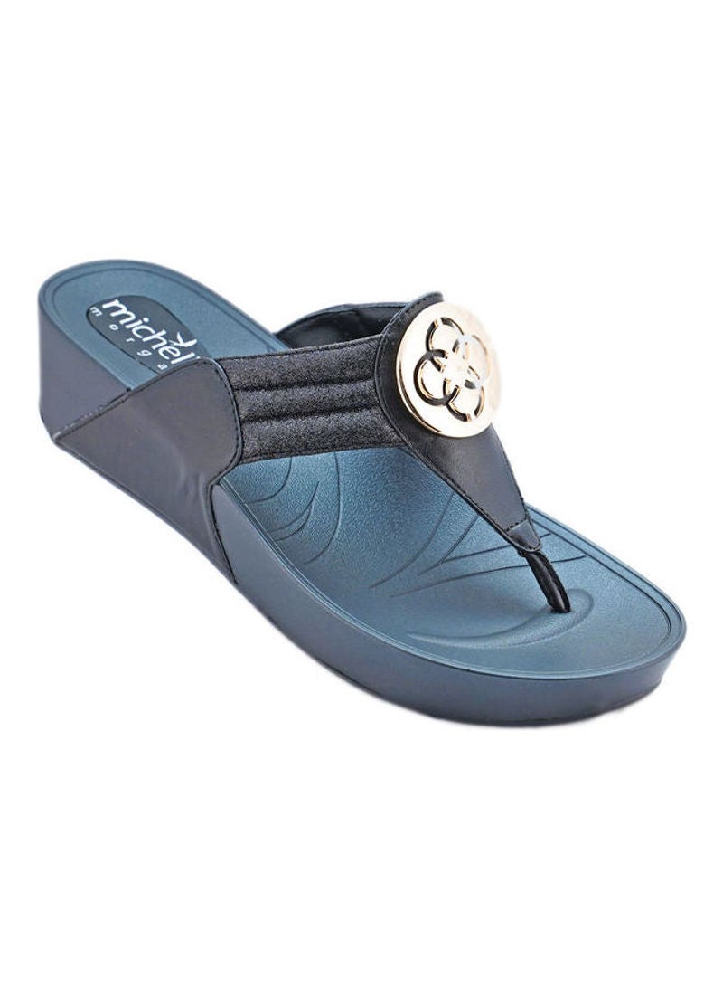 Michelle Morgan Lightweight Slip On Casual Sandals Navy Blue  - Image 1