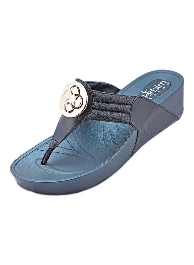 Michelle Morgan Lightweight Slip On Casual Sandals Navy Blue  - Image 3