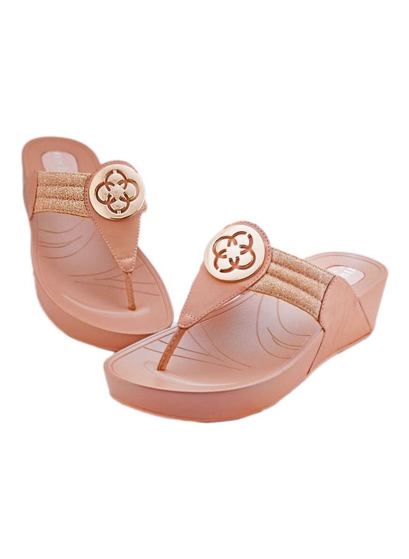 Michelle Morgan - Lightweight Slip On Casual Sandals Peach - Image 1