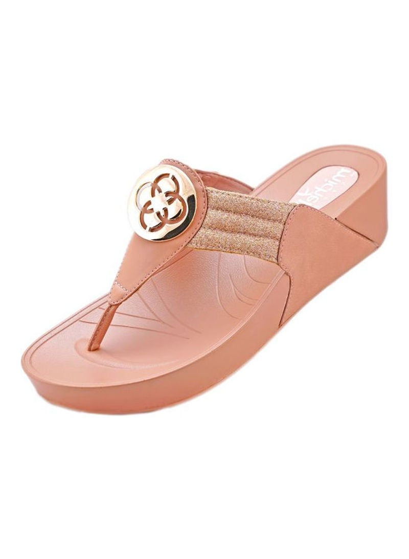 Michelle Morgan - Lightweight Slip On Casual Sandals Peach - Image 1