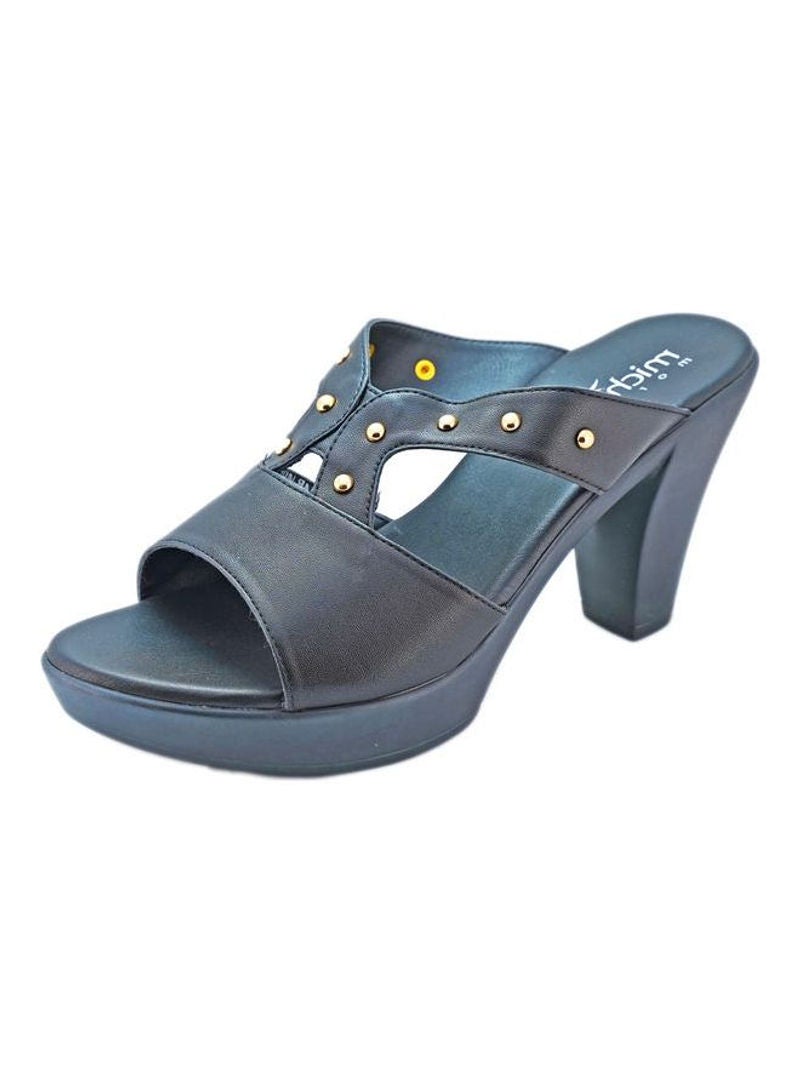 Michelle Morgan - Stylish Slip On Heeled Sandals Blue - Image 1