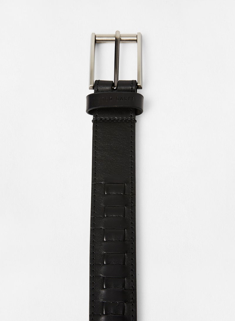 T Woven Leather Belt Black - v1634120708/N48086340V_2