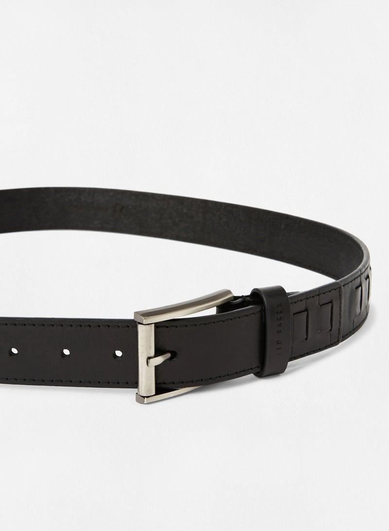 T Woven Leather Belt Black - v1634120708/N48086340V_3