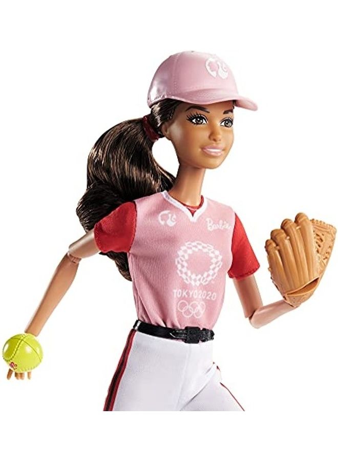 Barbie Olympic Games Tokyo 2020 Doll With Softball Uniform 2.75 X8.5 X12.75inch - Image 2