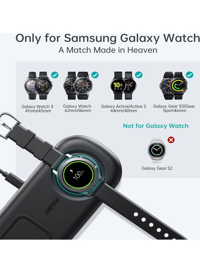 CHOETECH - 2 in 1 Fast Wireless Charger for Samsung Galaxy/Note Series/Qi Enable Models And Watches Black - Image 1
