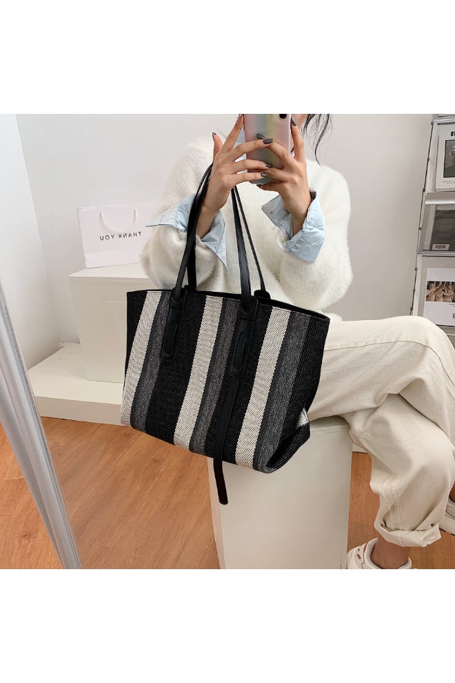 Big Bag Contrast Color Shoulder Bag Multicolour  - Image 2