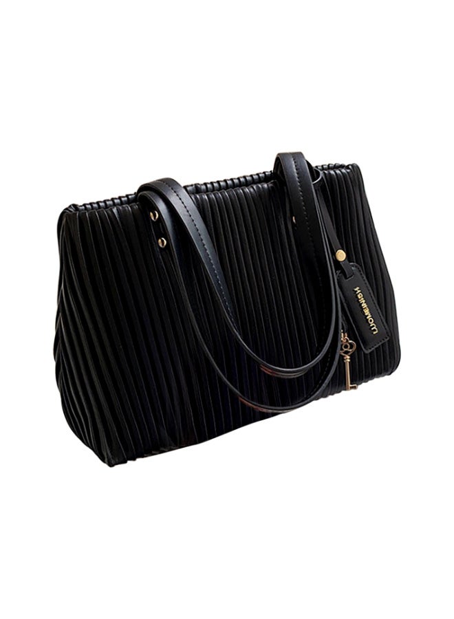 Summer Fashion Striped Shoulder Bag Black  - Image 1