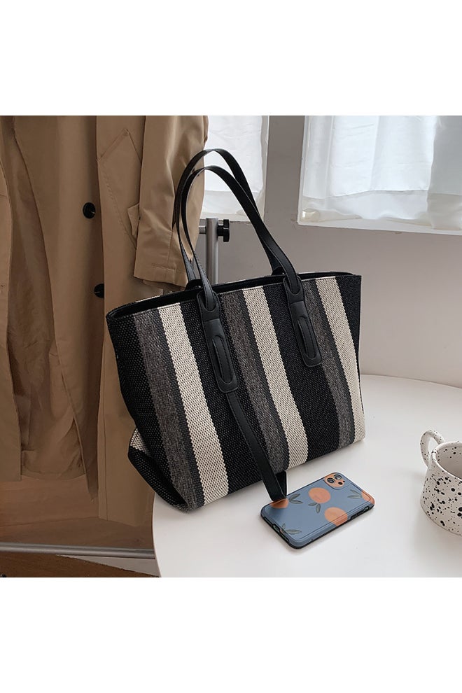 Big Bag Contrast Color Shoulder Bag Multicolour  - Image 5