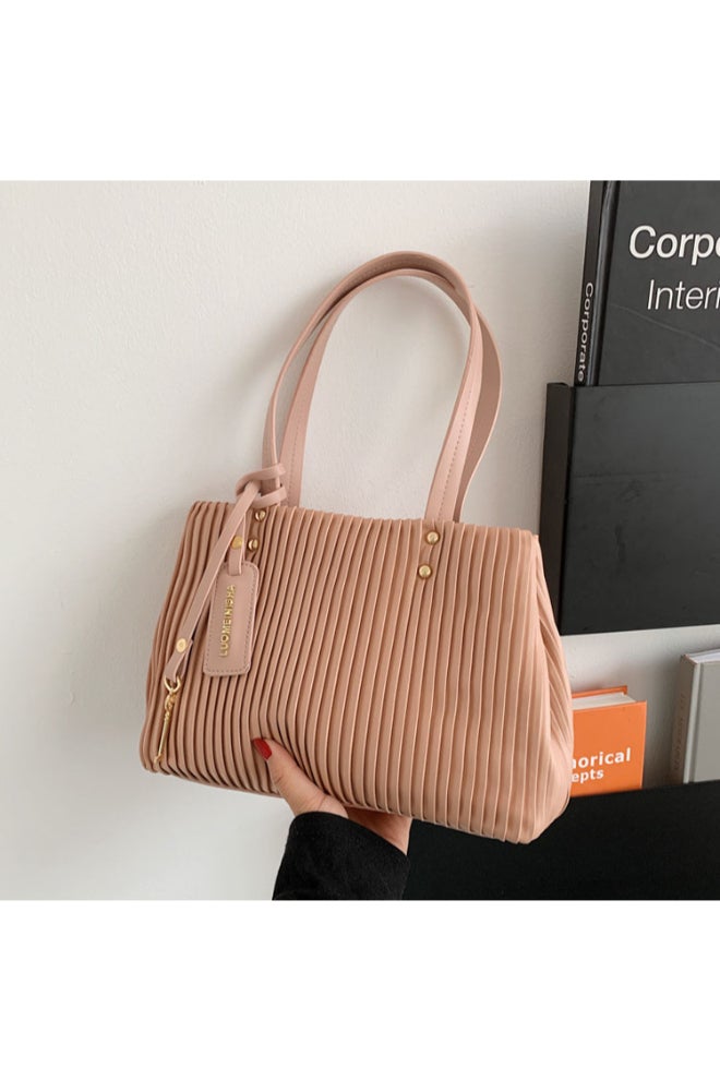 Summer Fashion Striped Shoulder Bag Light Brown  - Image 2