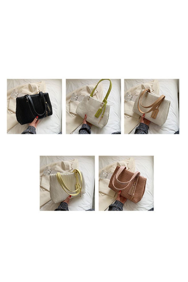 Summer Fashion Striped Shoulder Bag Light Brown  - Image 5