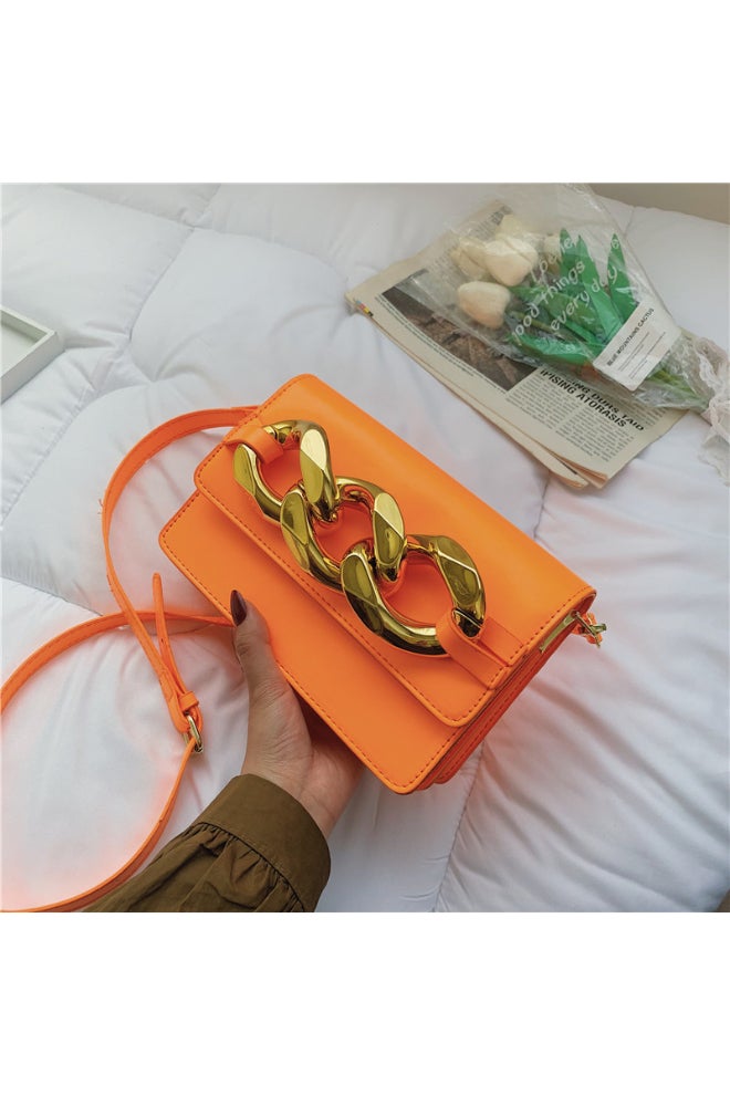 Lady Hand Bag Korea Style Purses Fashion Handbag Rup Art Orange  - Image 2