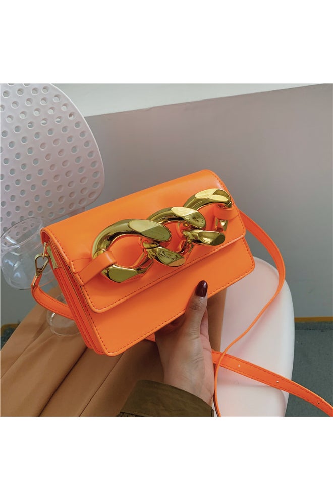 Lady Hand Bag Korea Style Purses Fashion Handbag Rup Art Orange  - Image 3