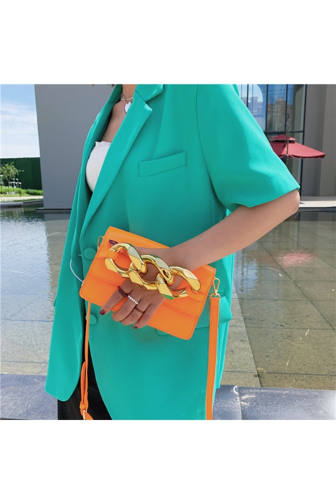 Lady Hand Bag Korea Style Purses Fashion Handbag Rup Art Orange  - Image 4