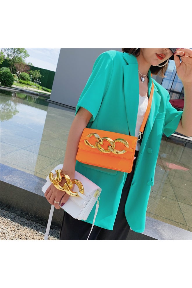 Lady Hand Bag Korea Style Purses Fashion Handbag Rup Art Orange  - Image 5