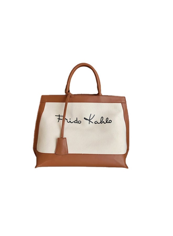 Fashion Designer satchel Bag White/Brown  - Image 1