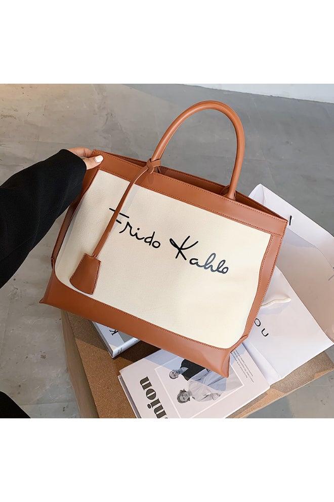 Fashion Designer satchel Bag White/Brown  - Image 2