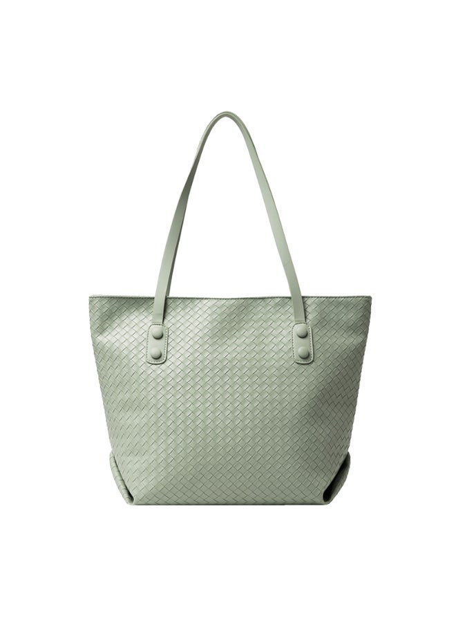 High Capacity Woven One Shoulder Bag Light Green  - Image 1