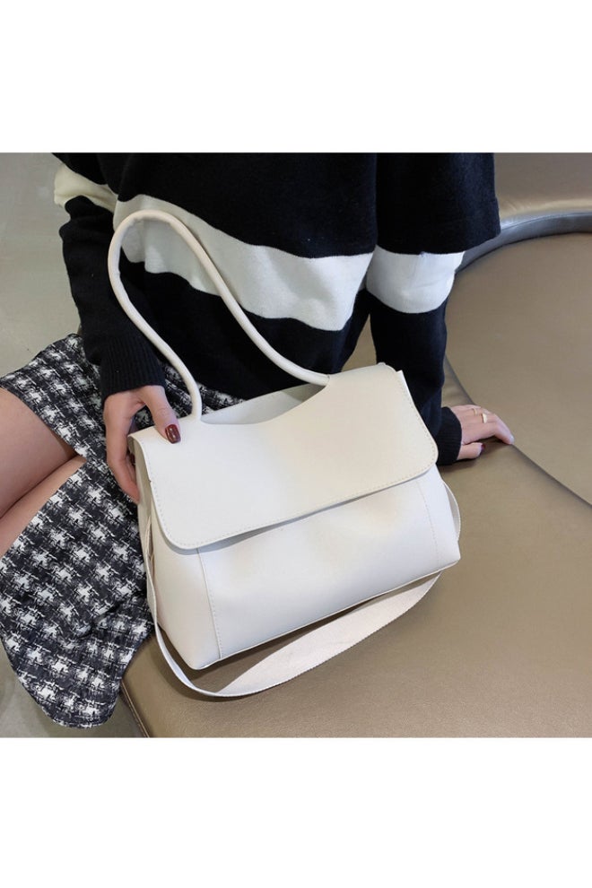 Large Capacity Single Shoulder Bag White  - Image 2