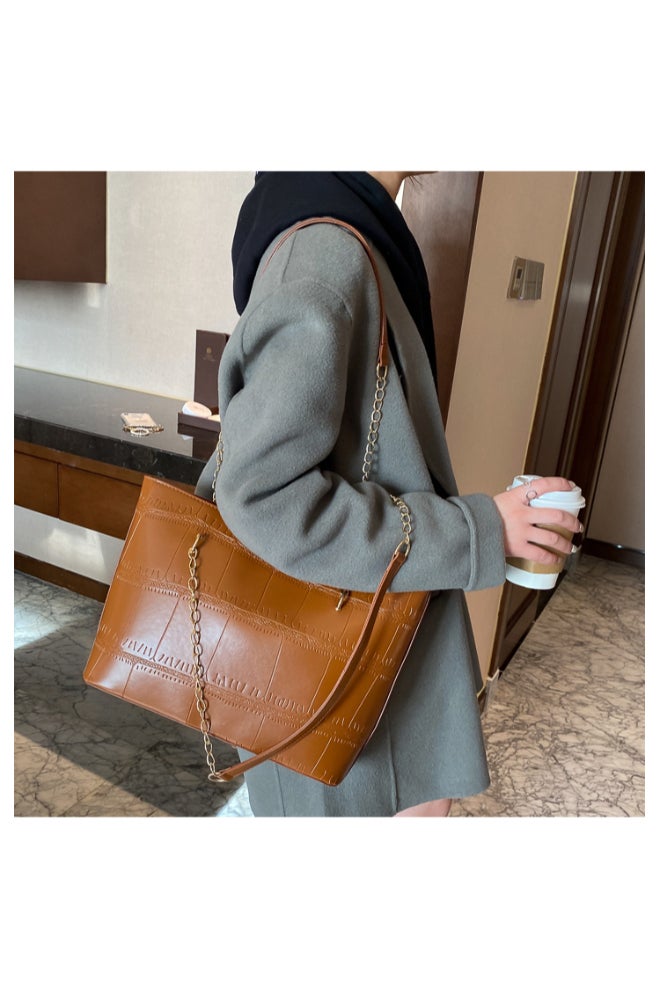 Big Bag Portable Shoulder Bag Dark Brown  - Image 2