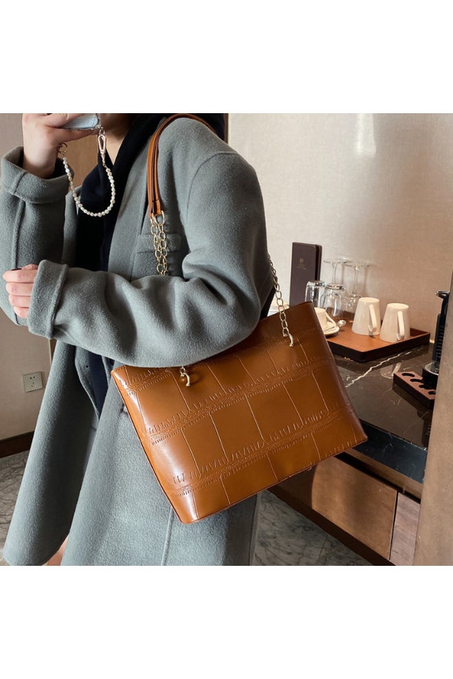 Big Bag Portable Shoulder Bag Dark Brown  - Image 3