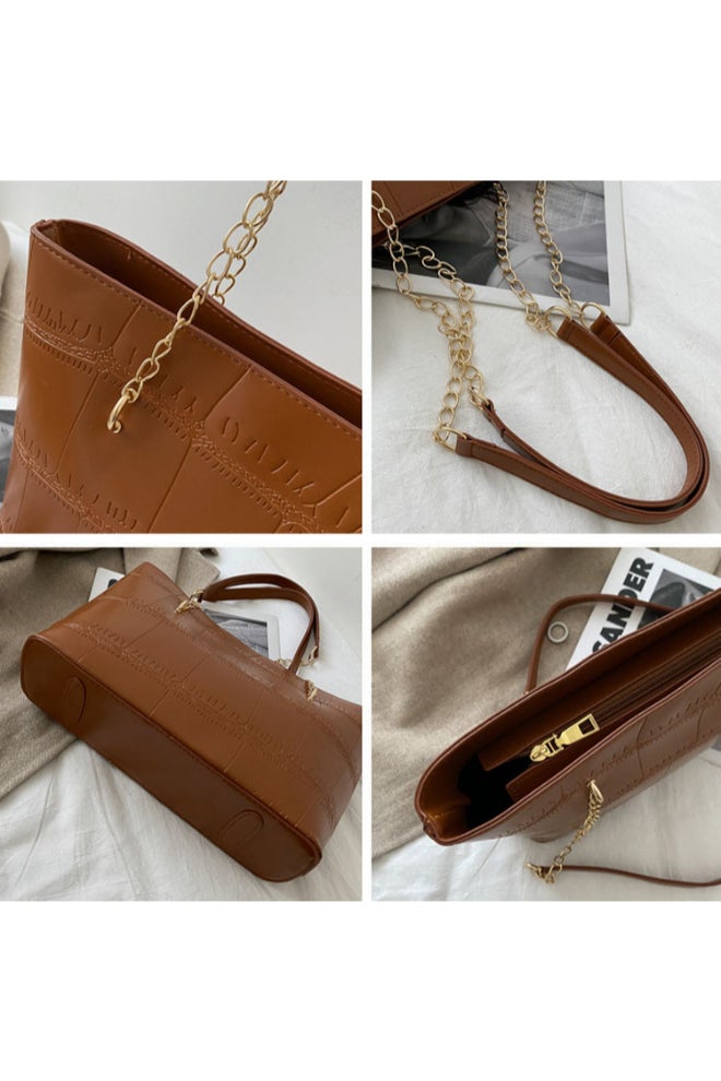 Big Bag Portable Shoulder Bag Dark Brown  - Image 4