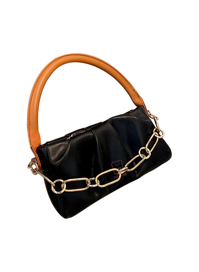 Ladies Cute Satchel Bag Black/Brown - Image 1