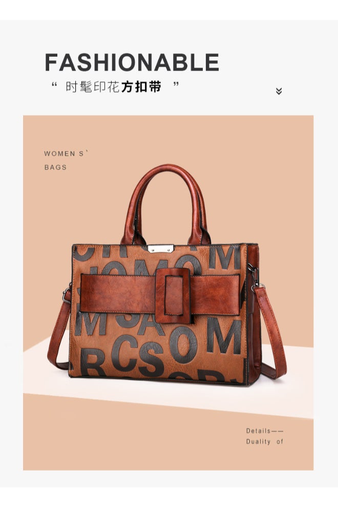 Summer Fashion Striped Shoulder Bag Brown  - Image 3