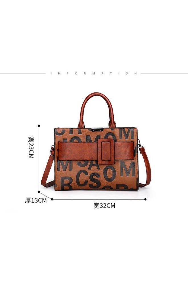 Summer Fashion Striped Shoulder Bag Brown  - Image 4