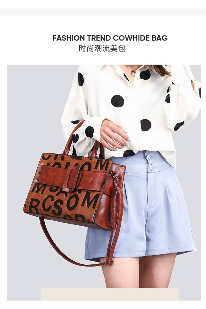 Summer Fashion Striped Shoulder Bag Brown  - Image 2