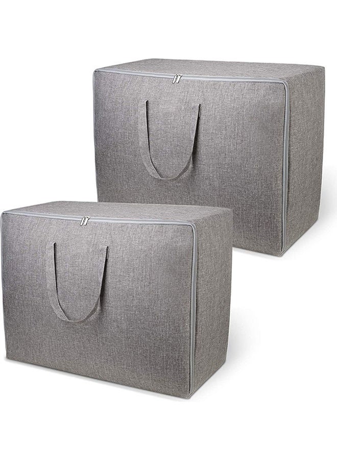 Generic Pack of 2 Large Blanket Clothes Storage Bag Grey 60x45x26cm  - Image 1