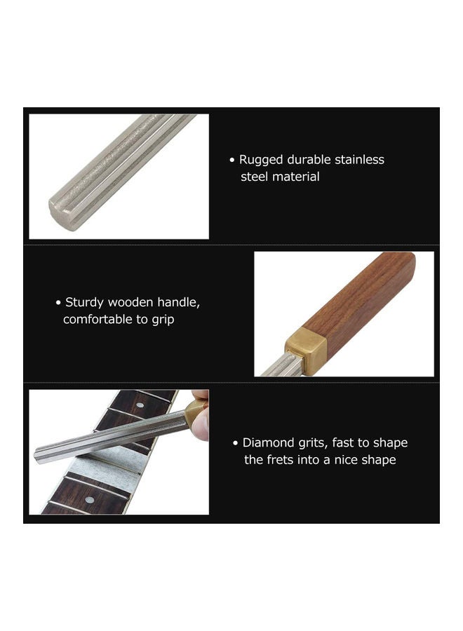 Generic Diamond Guitar Fret File with Fretboard Guard Dressing File Extra Narrow Medium Wide 4 Edge  - Image 3