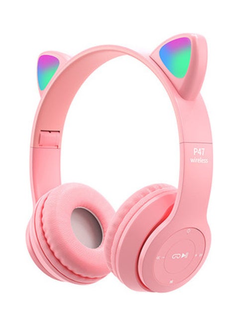 Cute Cat Ear Wireless Headset Pink