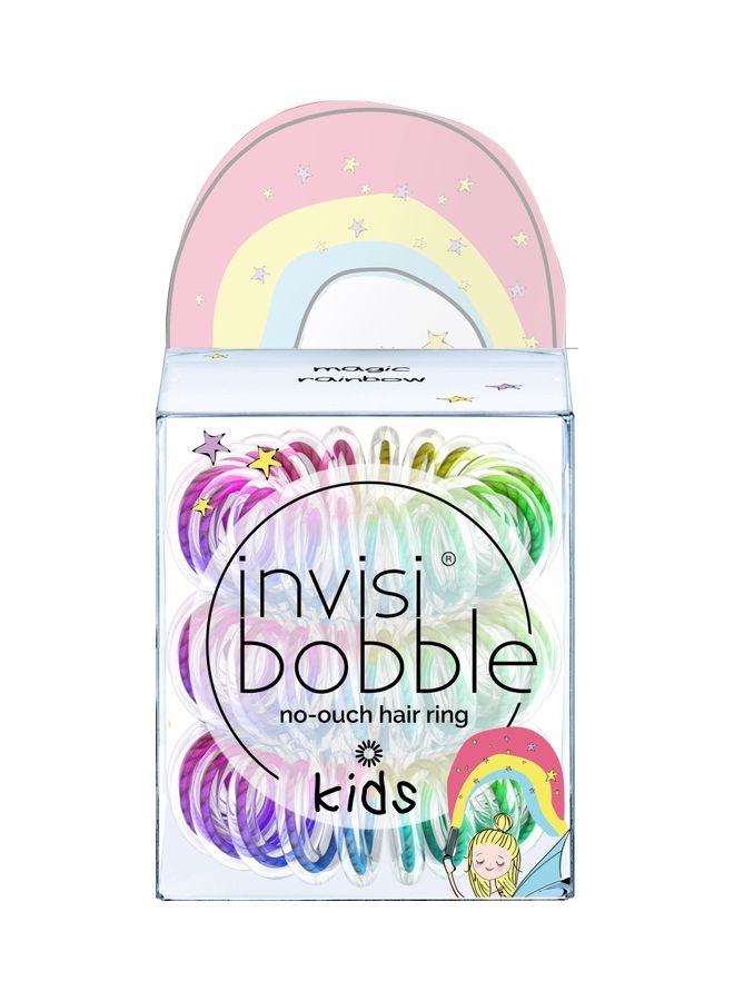 إنفيزيبوبل 3 Pcs Kids Hair Elastics Magic Rainbow - Image 2