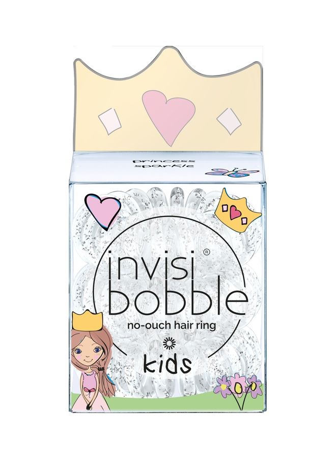 إنفيزيبوبل مجموعة ربطات شعر مطاطية للأطفال مكونة من 3 قطع برينسس سباركل - Image 2