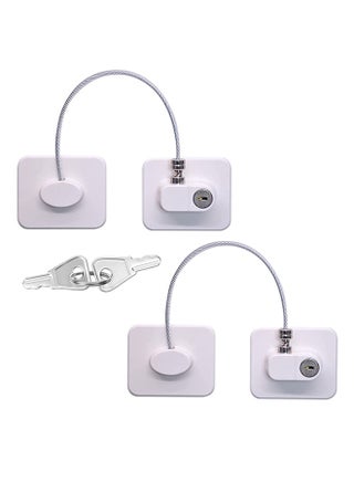 2-Piece Child Safety Cable Fridge Window Lock With Key Set - v1634126290/N51314705A_1