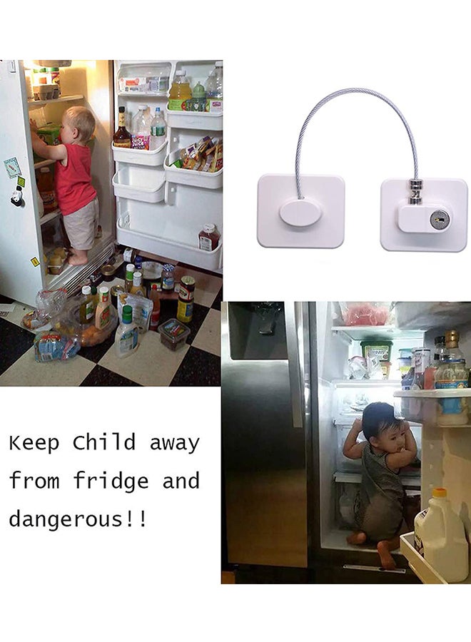 2-Piece Child Safety Cable Fridge Window Lock With Key Set