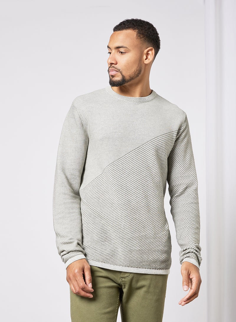 PRODUKT Striped Long Sleeve Sweater GorestNight/Cloud Dance - Image 2