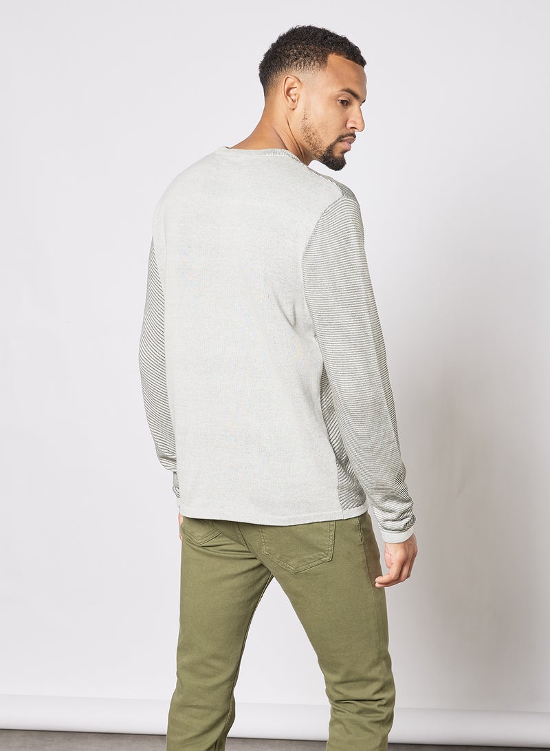 PRODUKT Striped Long Sleeve Sweater GorestNight/Cloud Dance - Image 4