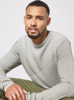 PRODUKT Striped Long Sleeve Sweater GorestNight/Cloud Dance  - Image 1